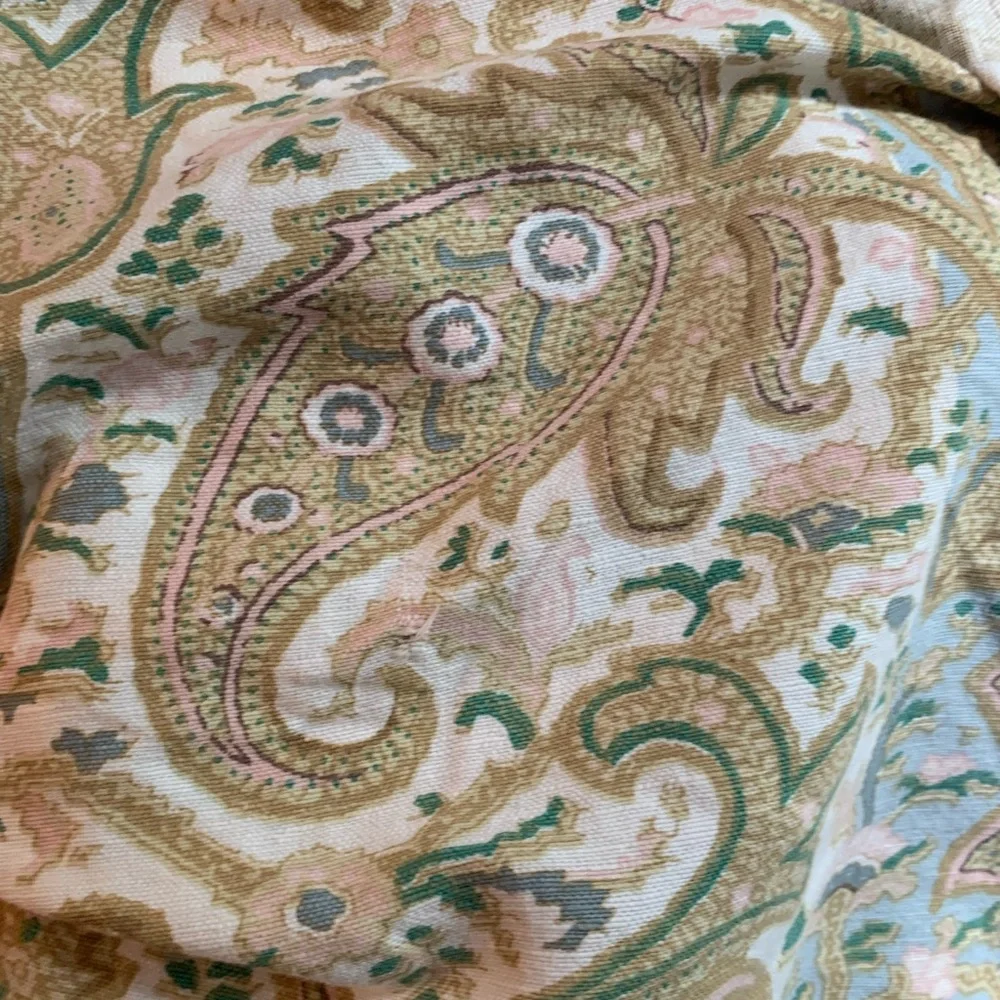 Williams Sonoma Paisley Duvet Cover in Tan, Green, Blue